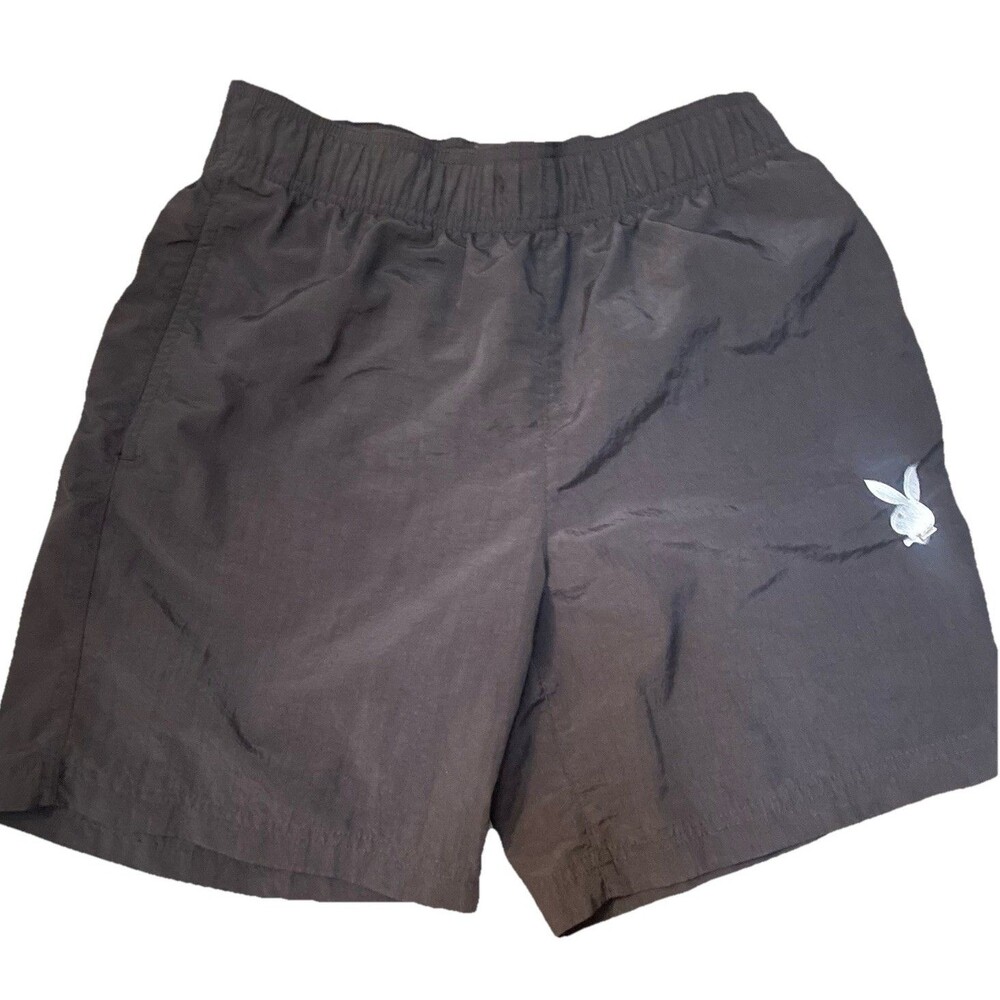 Playboy Bunny Nylon Volley Shorts Black Size Small S PacSun Streetwear Gorpcore
